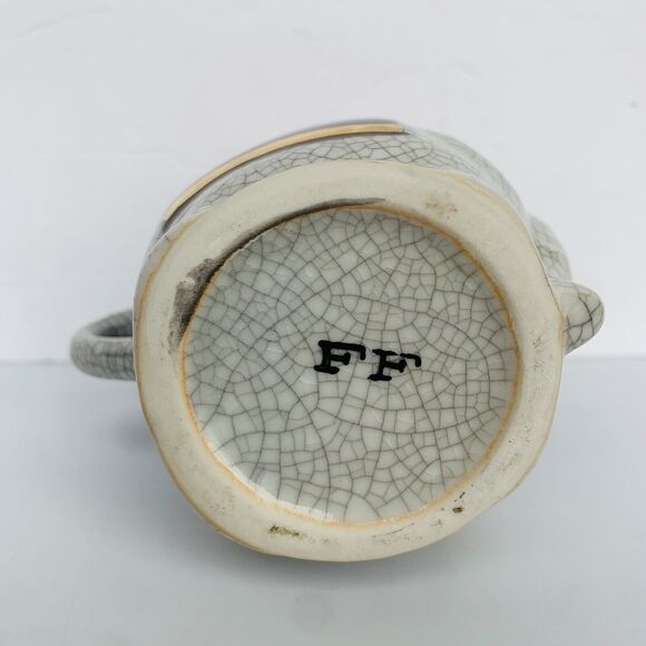 Vintage Fitz & Floyd 3D Elephant Crackled Ceramic Espresso Coffee Mug Cup - Picture 6 of 9